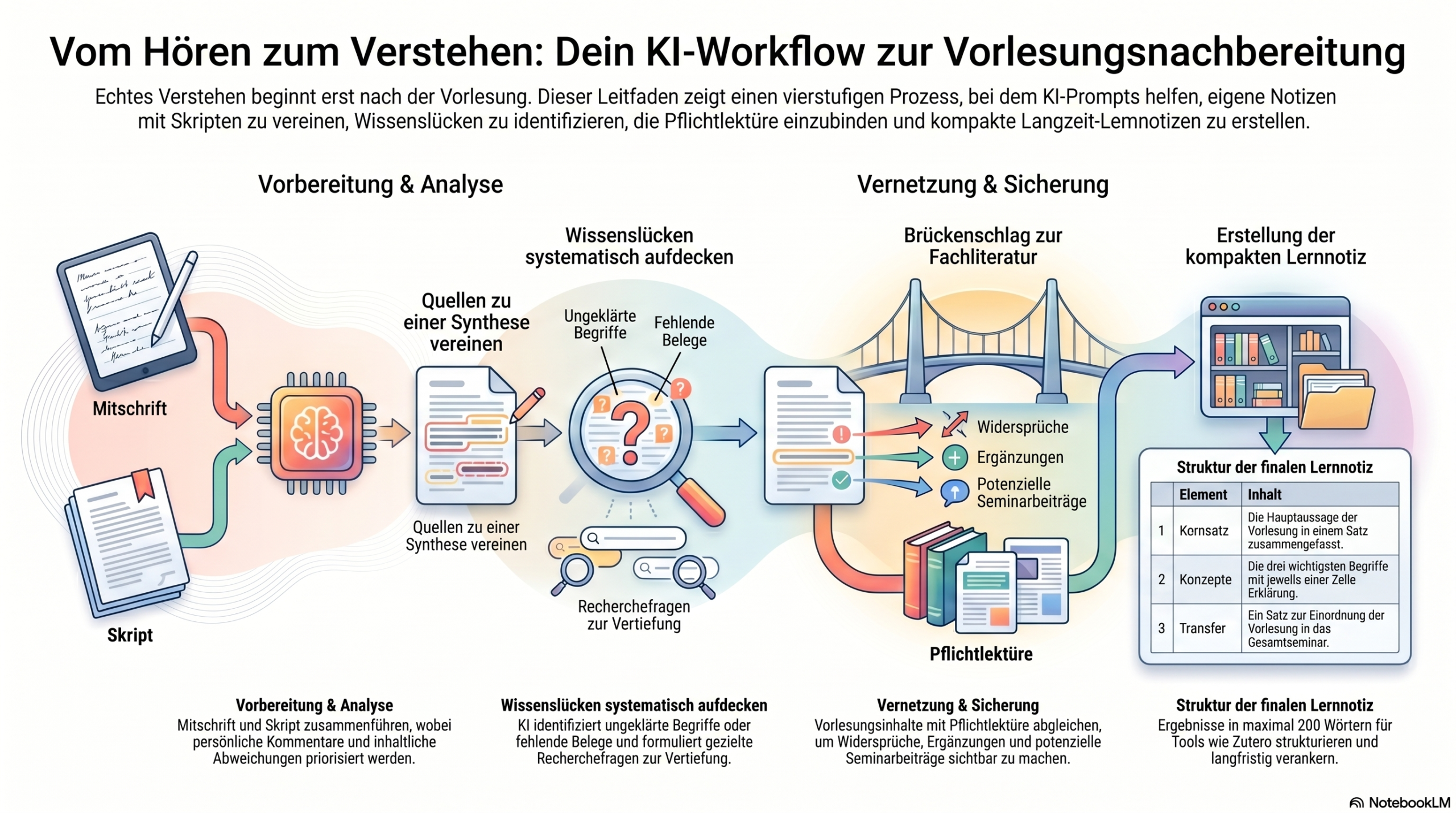 KI im Studium – Vom Hören / Lesen zum Verstehen: Nachbereitung von Vorlesungen und Lektüre
